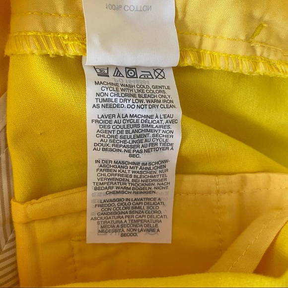 J. Crew Chino Bright Yellow Shorts Size 2 - Picture 6 of 7